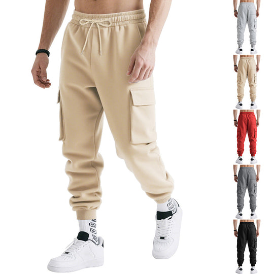 Herren Cargo-Jogginghose mit seitlichen Reißverschlusstaschen und elastischem Bund Heidi-Mode