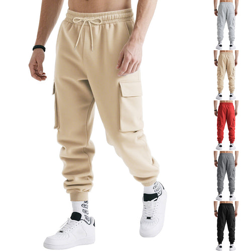 Herren Cargo-Jogginghose mit seitlichen Reißverschlusstaschen und elastischem Bund Heidi-Mode