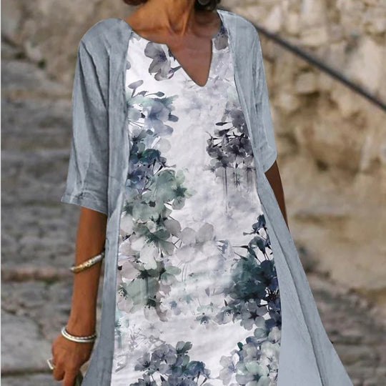 Damen leichtes Sommerkleid mit floralem Design Heidi-Mode