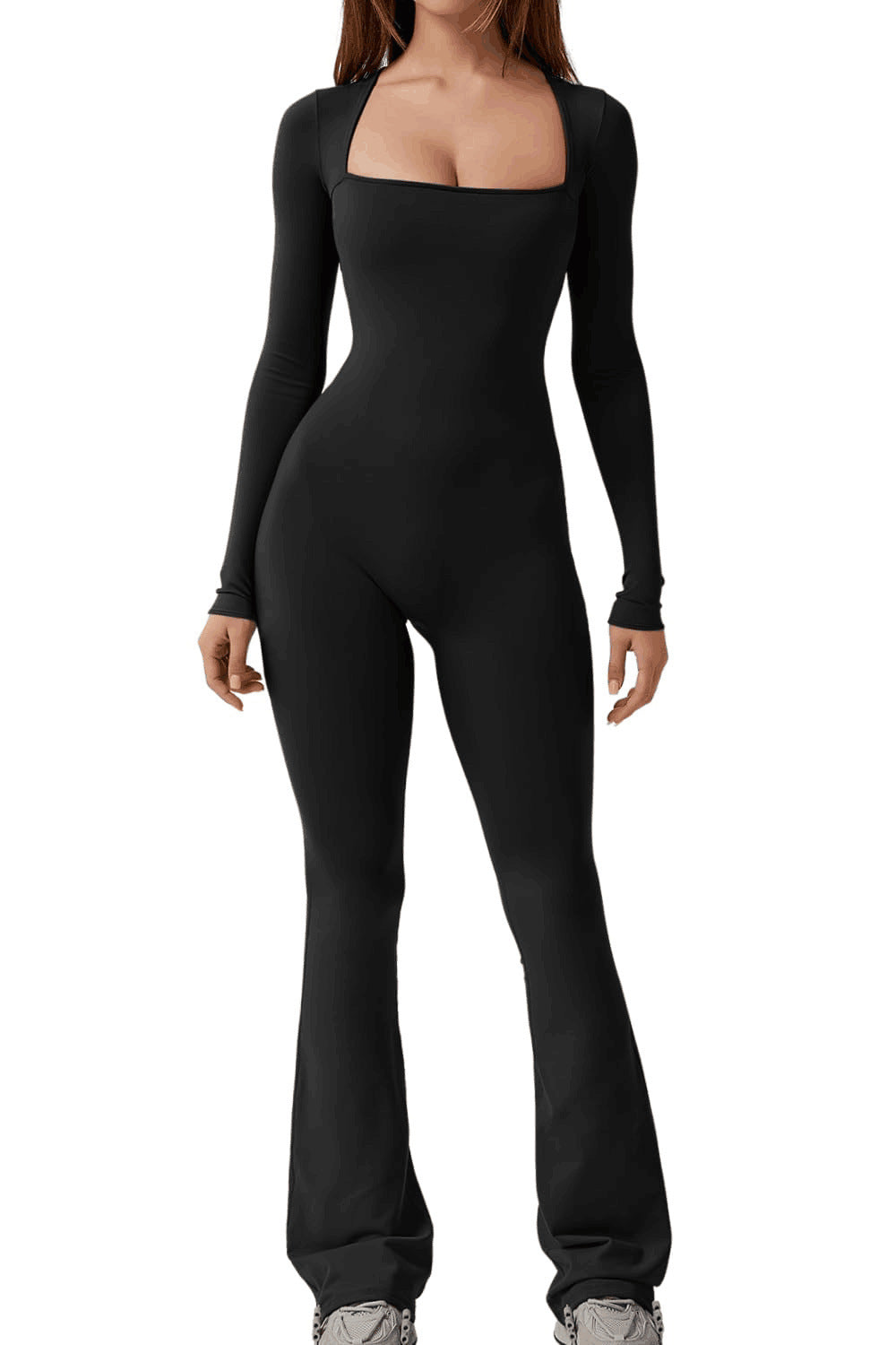 Damen Bodysuit mit weitem Bein und tiefem Dekolleté Heidi-Mode
