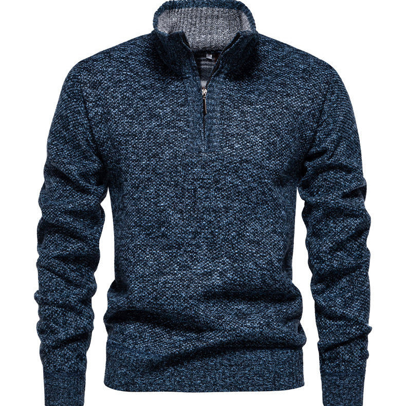 Herren Zip-Pullover mit strukturiertem Design Heidi-Mode
