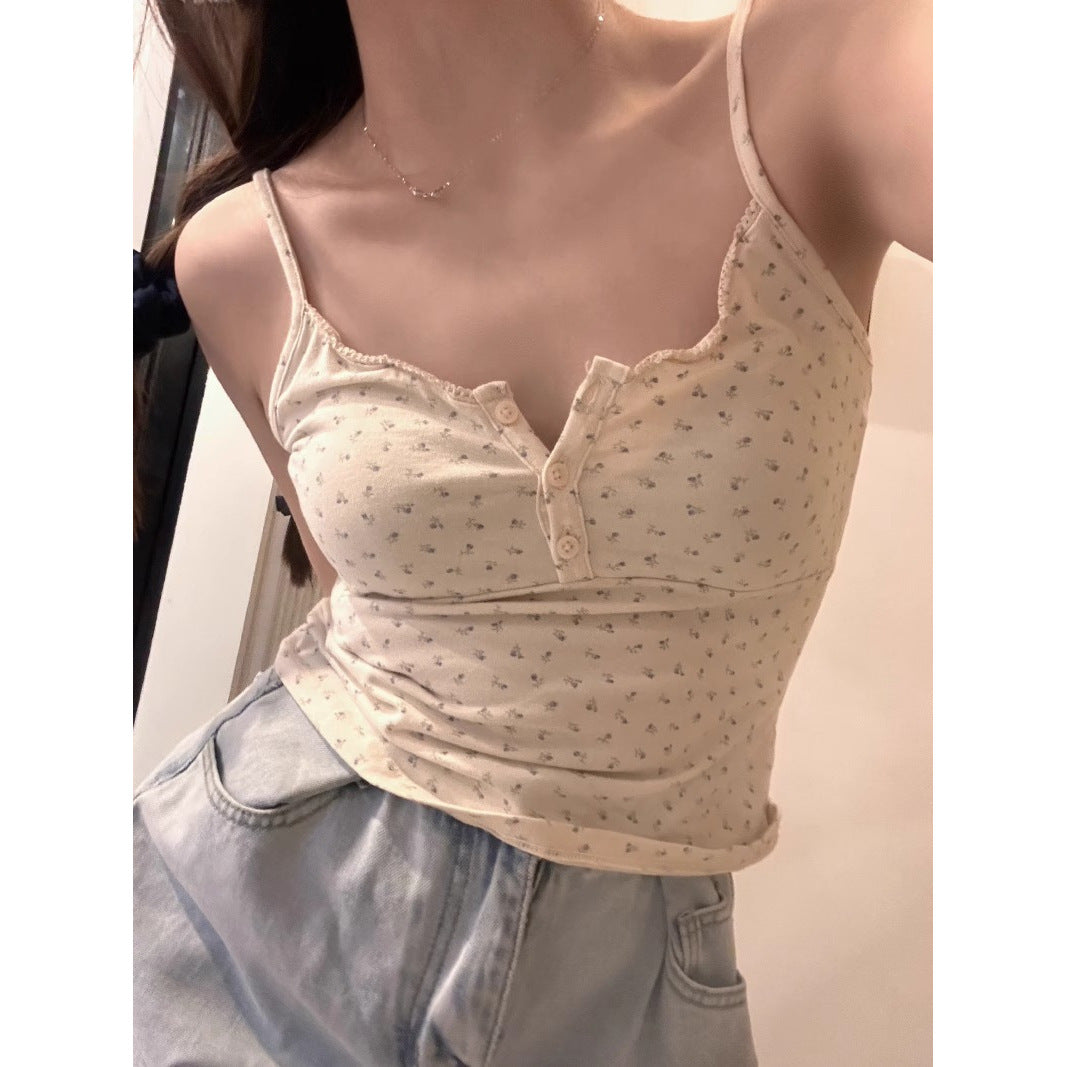Femme Floral Print Crop Camisole Top Heidi-Mode