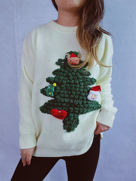 Damen Weihnachts-Pullover mit festlichem 3D-Motiv und weichem Strick Heidi-Mode