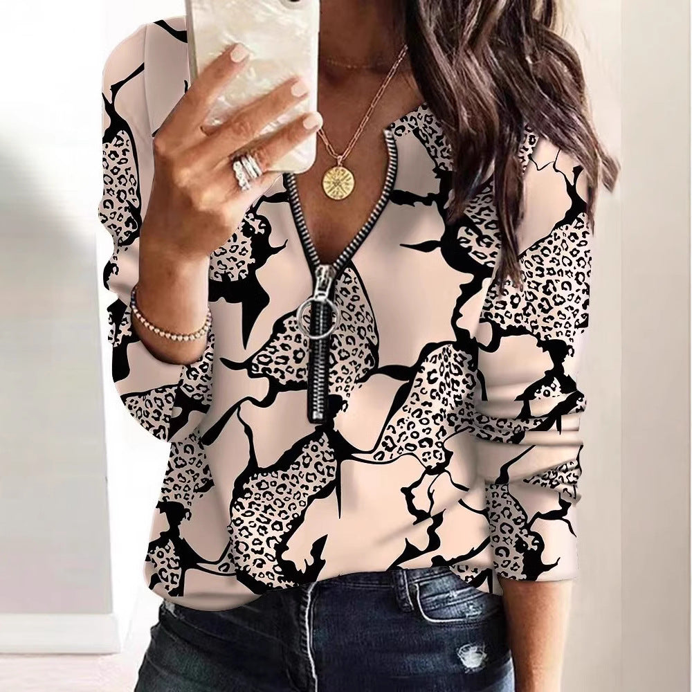 Damen modisches Oberteil mit praktischem Reißverschluss Heidi-Mode