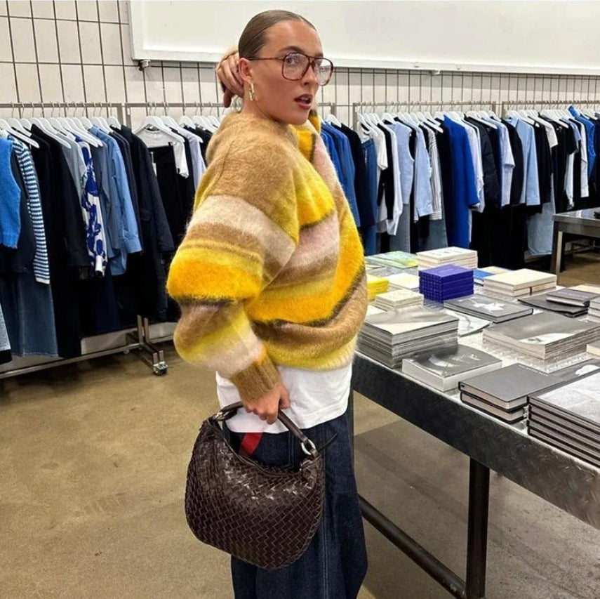 Damen Grobstrick Pullover mit lässiger Passform und oversized Schnitt Heidi-Mode