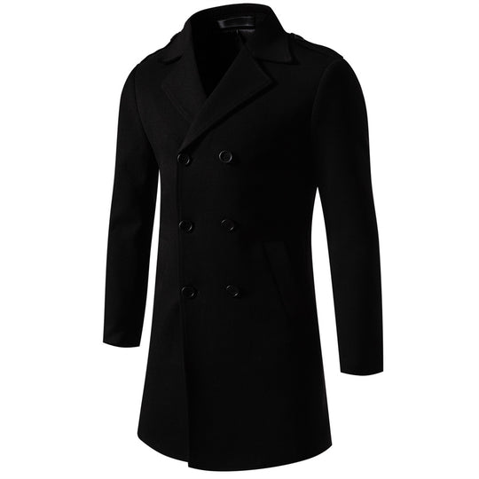 Herren klassischer Trenchcoat mit doppelter Knopfreihe und stylischen Details Heidi-Mode