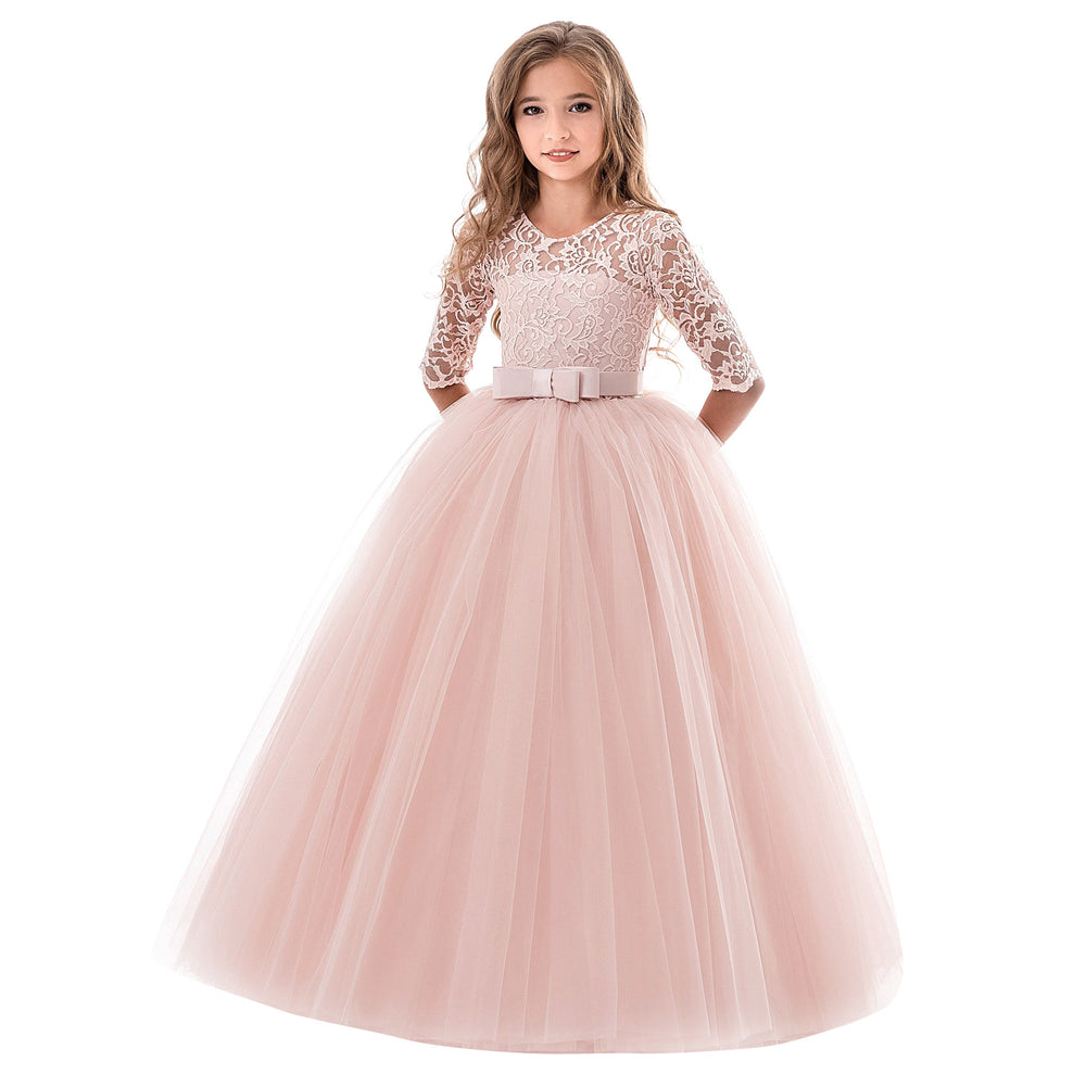 Damen Prinzessinnenkleid mit Spitzenoberteil und Tüllrock Heidi-Mode