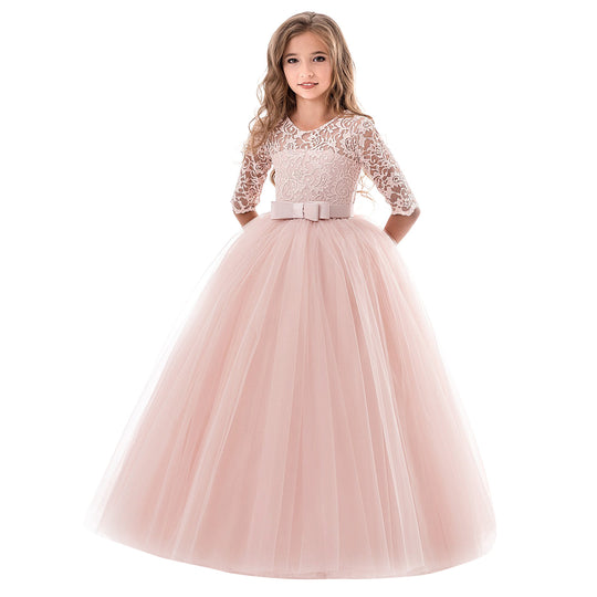 Damen Prinzessinnenkleid mit Spitzenoberteil und Tüllrock Heidi-Mode