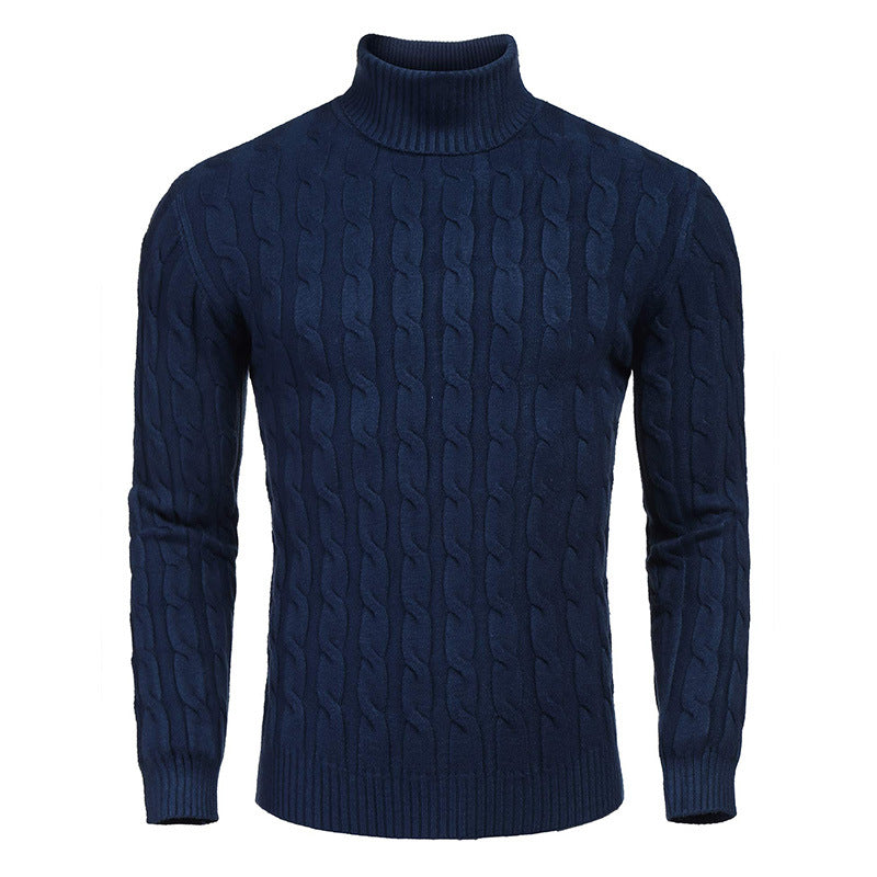 Herren modischer Rollkragenpullover mit Zopfmuster Heidi-Mode