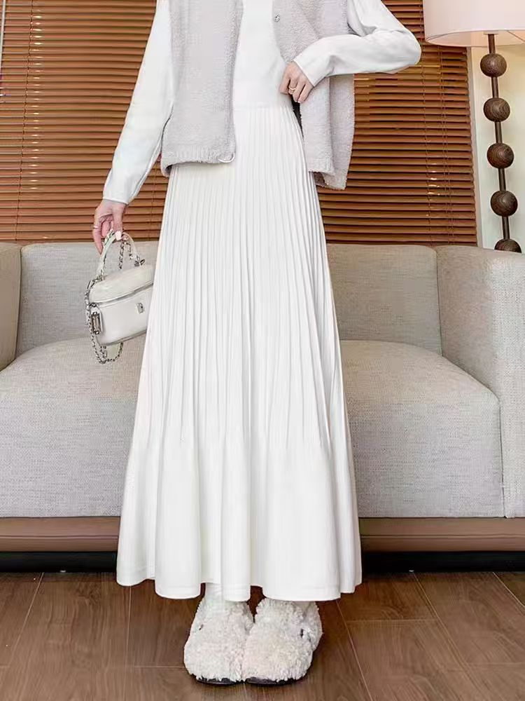 Damen eleganter Faltenrock mit hohem Bund Heidi-Mode