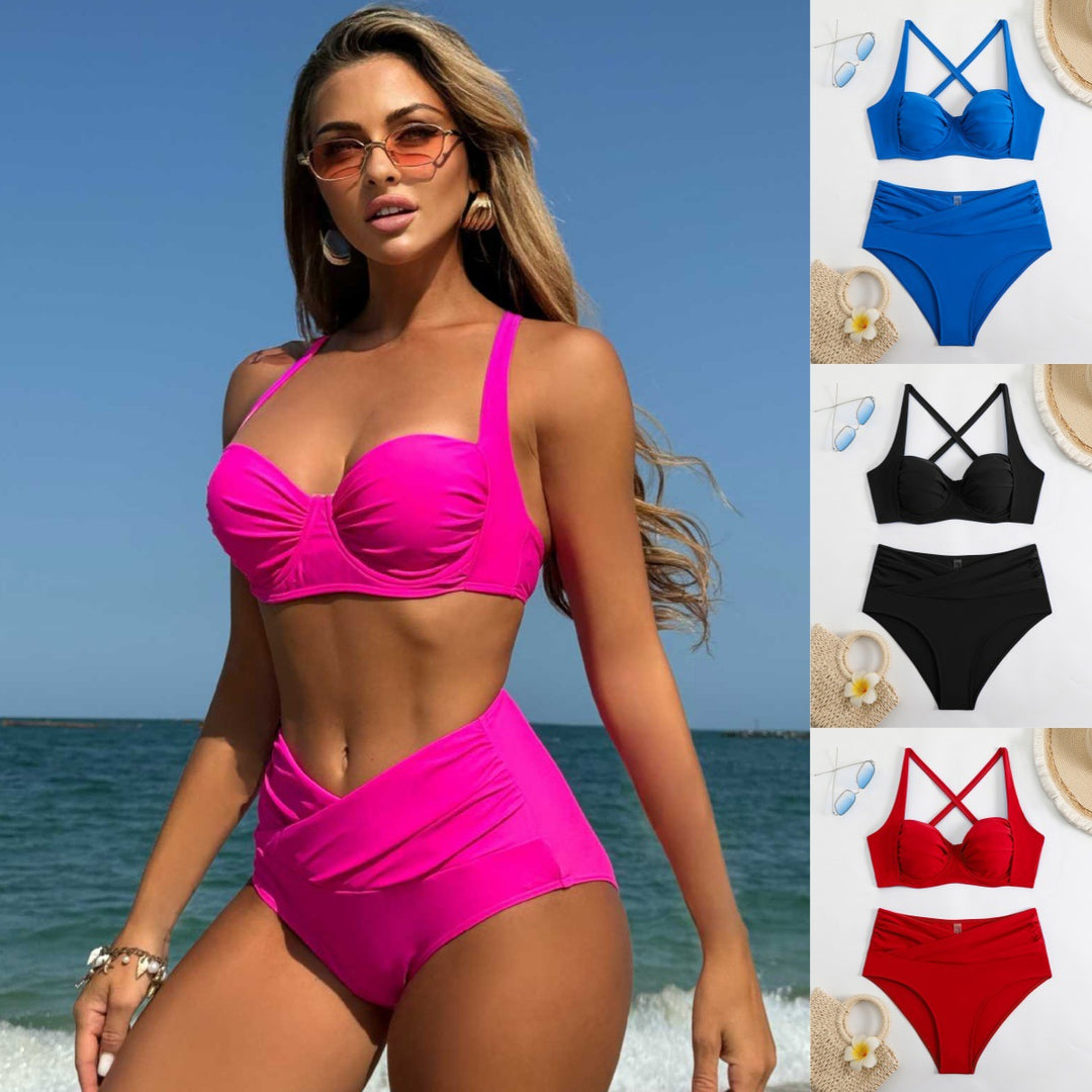 Damen Bikini-Set mit elegantem Wickel-Design und sportlichem Schnitt Heidi-Mode