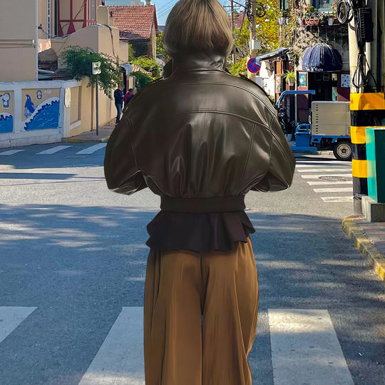 Damen ausgefallene jacke mit voluminösen Ärmeln Heidi-Mode