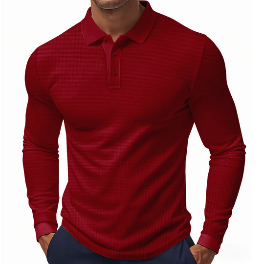 Herren Poloshirt mit strukturiertem Design und modernen Knopfdetails Heidi-Mode