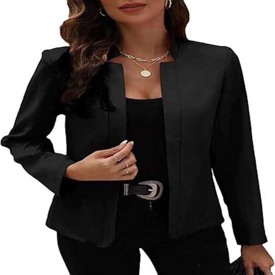 Damen eleganter Blazer mit modernem Schnitt und dezenter Knopfdetail Heidi-Mode