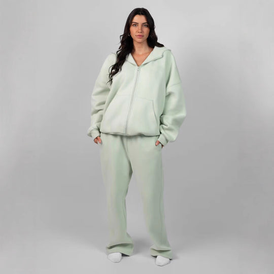 Damen Oversized Kapuzenjacke mit gemütlicher Passform und tiefen Taschen Heidi-Mode