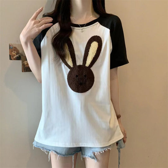 Femme Fun Grafik T-Shirt mit Bunny Design Heidi-Mode