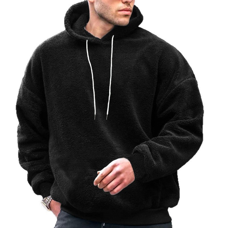 Herren Kuscheliger Fleece-Hoodie mit Kängurutasche und verstellbarer Kapuze Heidi-Mode