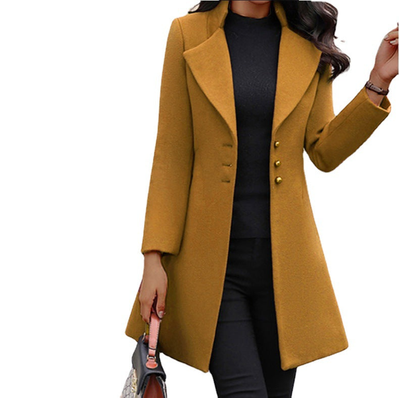 Damen eleganter und stilvoller Wollmantel Heidi-Mode