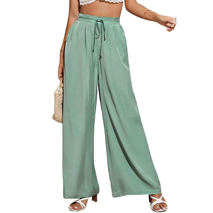 Damen weite Sommerhose mit hohem Bund Heidi-Mode