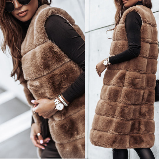 Damen Fleece-Weste mit trendigem Kragen und weichem Innenfutter Heidi-Mode