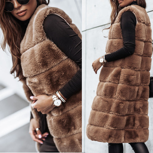 Damen Fleece-Weste mit trendigem Kragen und weichem Innenfutter Heidi-Mode