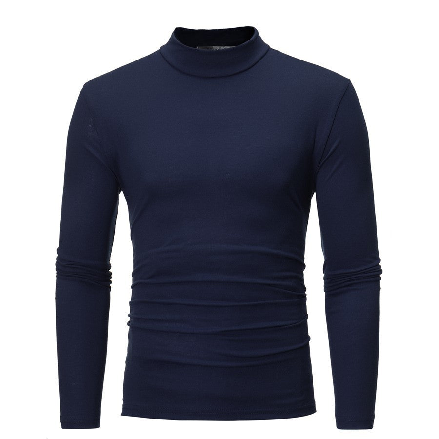 Herren Rollkragenpullover mit enger Passform und edel strukturiertem Material Heidi-Mode