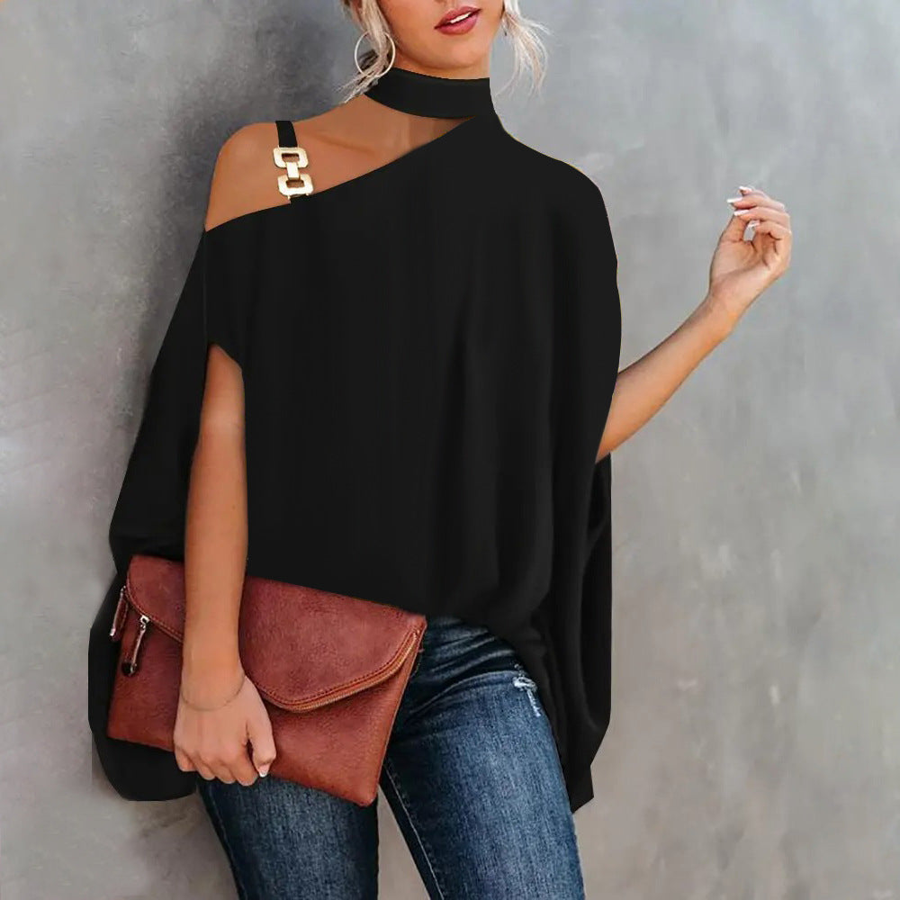 Heidi Mode | Bedrucktes Oberteil mit diagonalem Ausschnitt