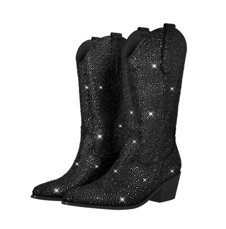 Femme Glitzernde Western-Stiefeletten Heidi-Mode