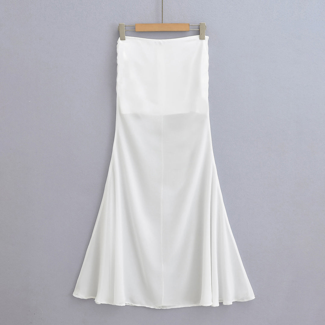 Damen Eleganter Maxi-Rock mit fließendem Schnitt und zarter Textur Heidi-Mode