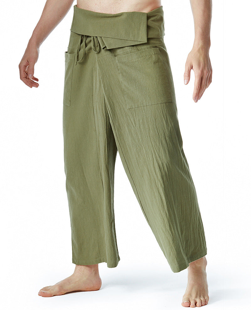 Herren lässige Bundfaltenhose mit praktischen Seitentaschen Heidi-Mode