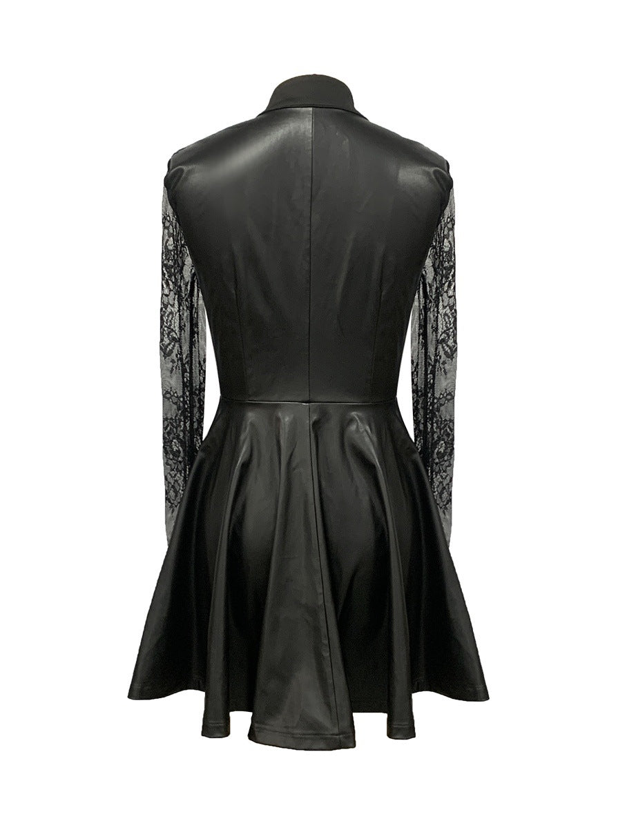 Damen Elegantes Kleid mit Spitzenärmeln und tailliertem Schnitt Heidi-Mode