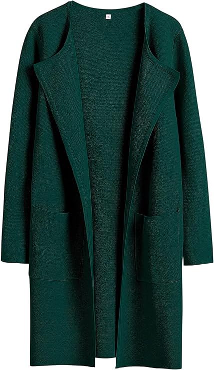 Damen Oversized Strickmantel mit offenen Fronten und praktischen Taschen Heidi-Mode