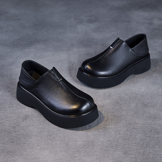 Damen Slip-On Plattform Slipper mit elegantem geschwungenem Design Heidi-Mode
