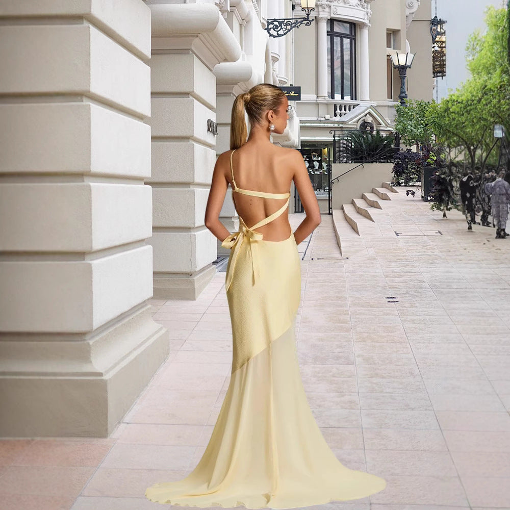 Damen asymmetrisches Abendkleid Heidi-Mode
