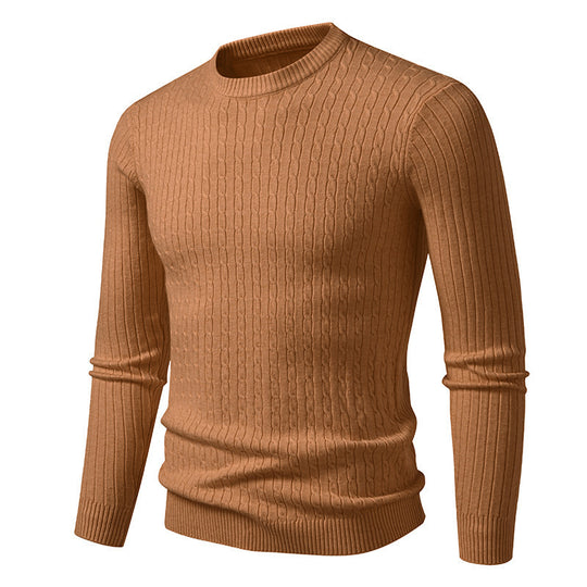 Herren modischer Strickpullover mit strukturiertem Zopfdesign Heidi-Mode