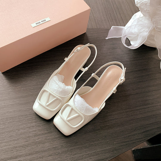 Damen Sling-Pumps mit modischem Schnallenakzent und bequemer Absatzhöhe Heidi-Mode