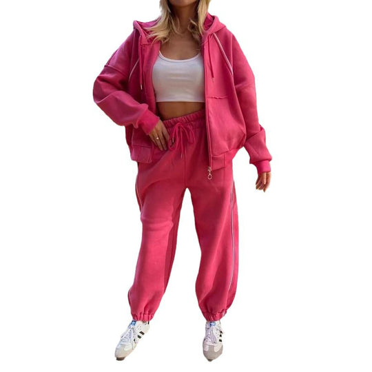 Damen Sportliches Set aus Hoodie und lässiger Jogginghose mit Kordelzug Heidi-Mode