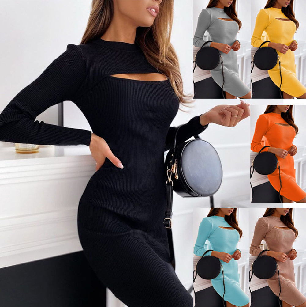 Damen Figurbetontes Kleid mit Cut-Out-Details Heidi-Mode