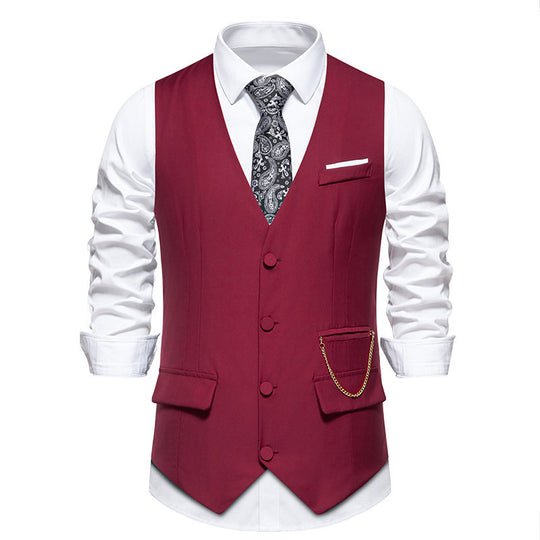 Herren elegante Anzugweste mit praktischen Taschen und modischem Design Heidi-Mode