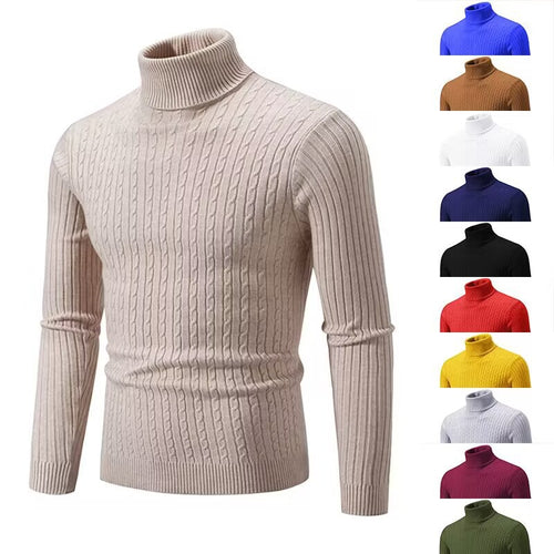 Herren stilvoller Rollkragenpullover aus feinem Strick Heidi-Mode