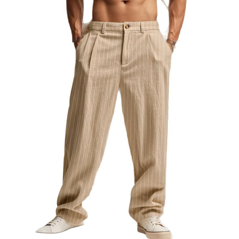 Herren Elegante Freizeithose mit feinem Streifenmuster und komfortablem Schnitt Heidi-Mode
