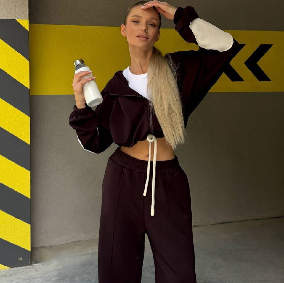 Damen Sportliches Freizeit Ensemble mit lässigem Schnitt und einem modernen Hoodie Heidi-Mode