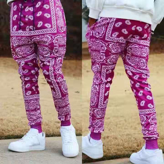Herren Cargo-Jogginghose im extravaganten Paisley-Muster Heidi-Mode