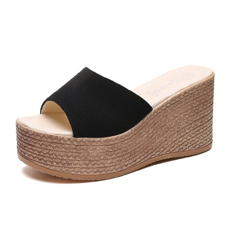 Damen Wedge-Pantoletten mit weichem Obermaterial und bequemer Sohle Heidi-Mode