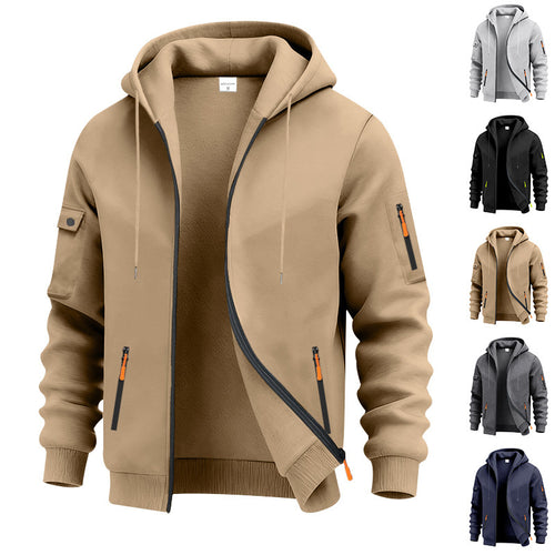 Herren funktionale Kapuzenjacke mit technischen Taschen Heidi-Mode