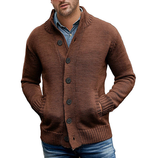 Herren Strickjacke mit großzügigen Taschen und klassischem Knopfverschluss Heidi-Mode