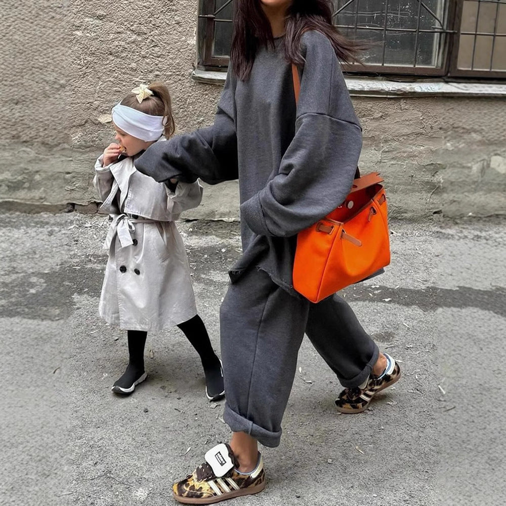 Damen Oversized Sweatshirt mit passender Jogginghose Heidi-Mode