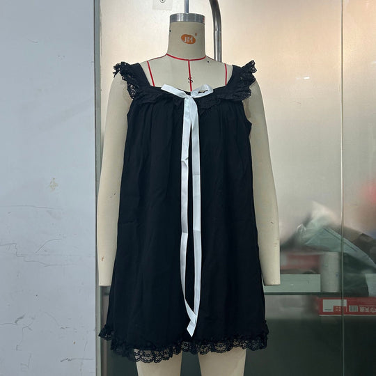 Heidi-Mode | Sexy Sommer Frauen Kleidung Schleife Rücken Lockere Babydoll Kleid