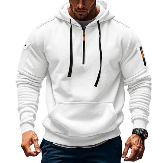 Herren Kapuzenpullover mit modernem Reißverschluss und praktischen Taschen Heidi-Mode