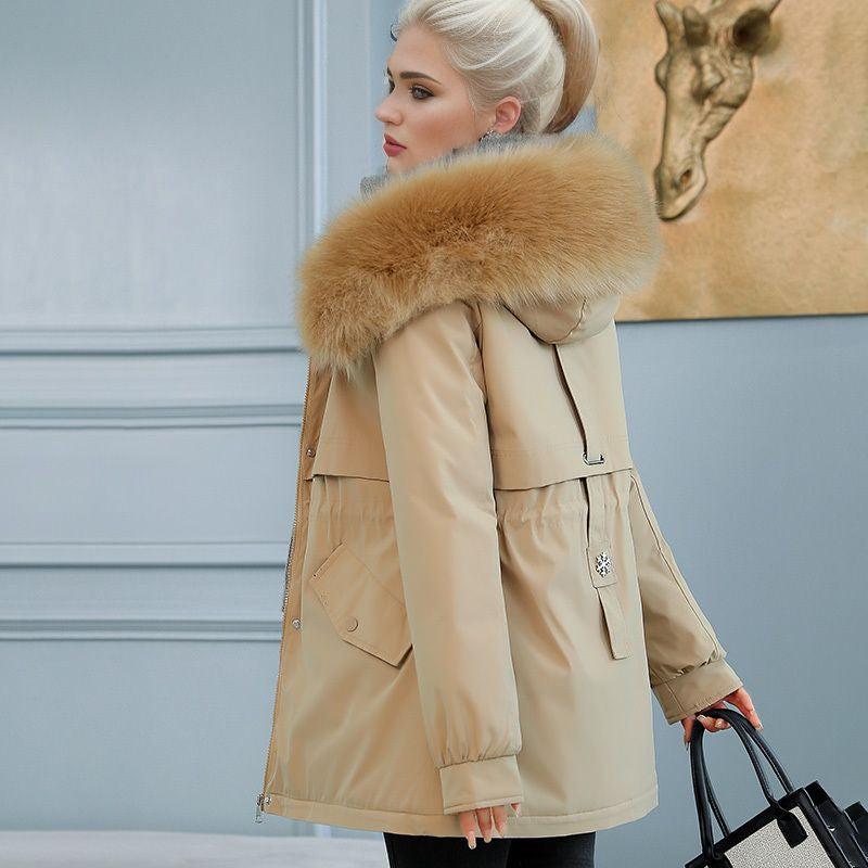 Damen isolierter Winterparka mit luxuriösem Kunstfellkragen und wärmendem Innenfutter Heidi-Mode